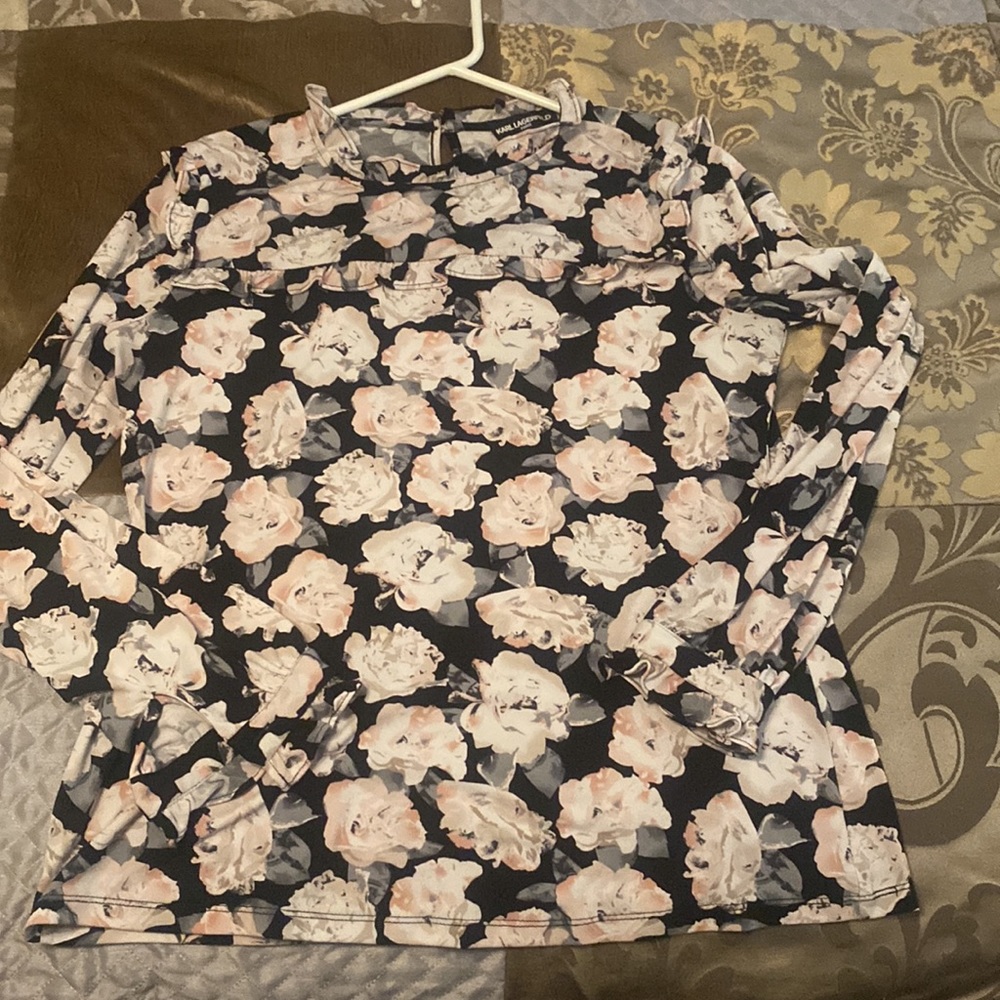 Karl Lagerfield floral print longsleeve top - Picture 4 of 5
